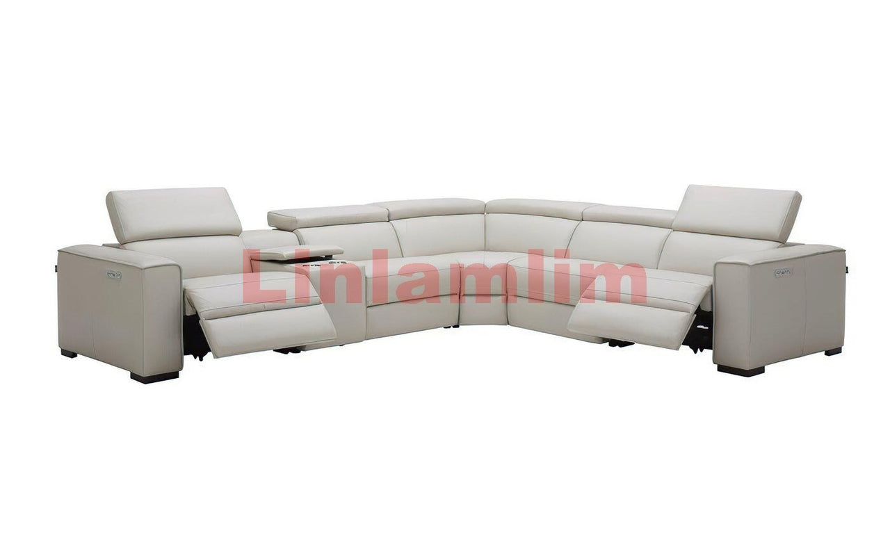 Electric Reclining Sofa Genuine Leather Sectional Couch with Dual Motors - Casatrail.com