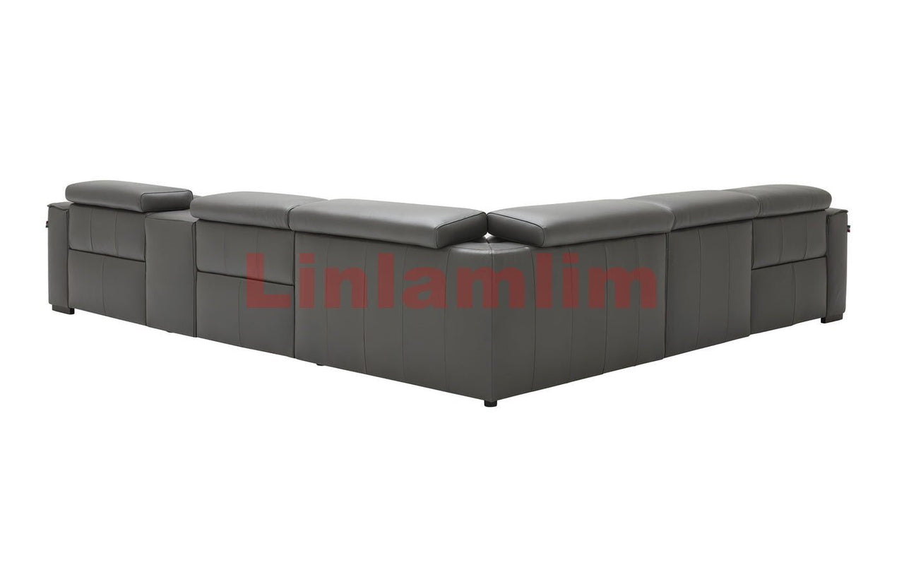 Electric Reclining Sofa Genuine Leather Sectional Couch with Dual Motors - Casatrail.com