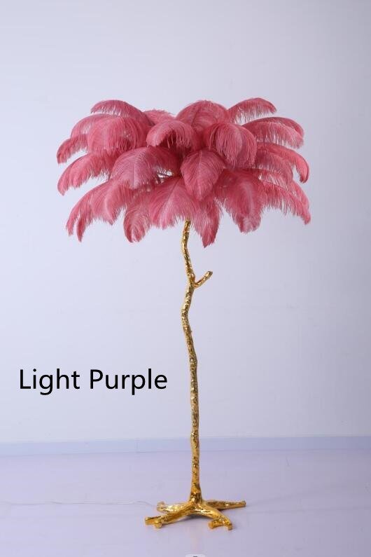 Elegant Nordic LED Floor Lamp with Ostrich Feather - Casatrail.com