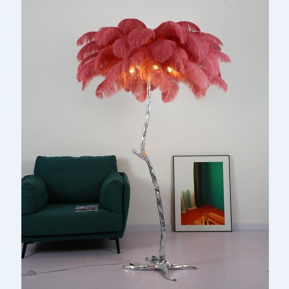 Elegant Nordic LED Floor Lamp with Ostrich Feather - Casatrail.com