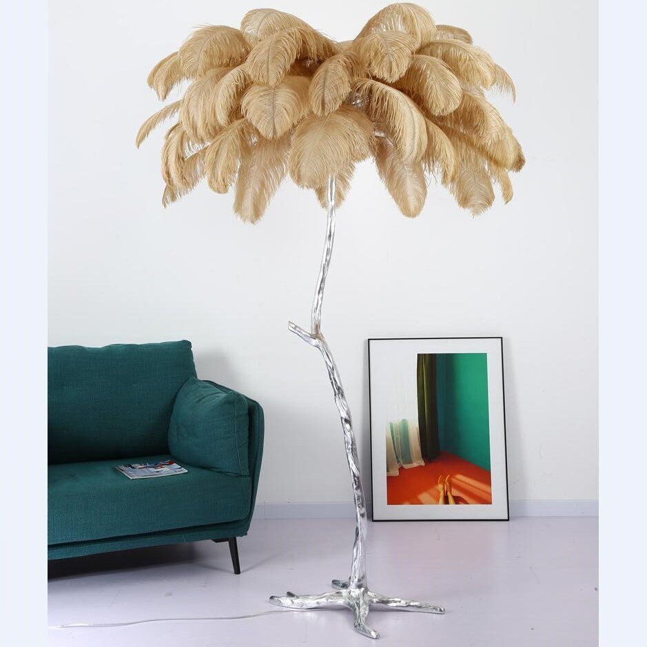 Elegant Nordic LED Floor Lamp with Ostrich Feather - Casatrail.com