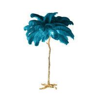 Thumbnail for Elegant Ostrich Feather LED Floor Lamp with Copper Base - Casatrail.com