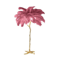 Thumbnail for Elegant Ostrich Feather LED Floor Lamp with Copper Base - Casatrail.com