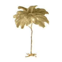 Thumbnail for Elegant Ostrich Feather LED Floor Lamp with Copper Base - Casatrail.com