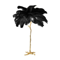 Thumbnail for Elegant Ostrich Feather LED Floor Lamp with Copper Base - Casatrail.com