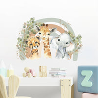 Thumbnail for Elephant Giraffe Rainbow Wall Sticker - Casatrail.com