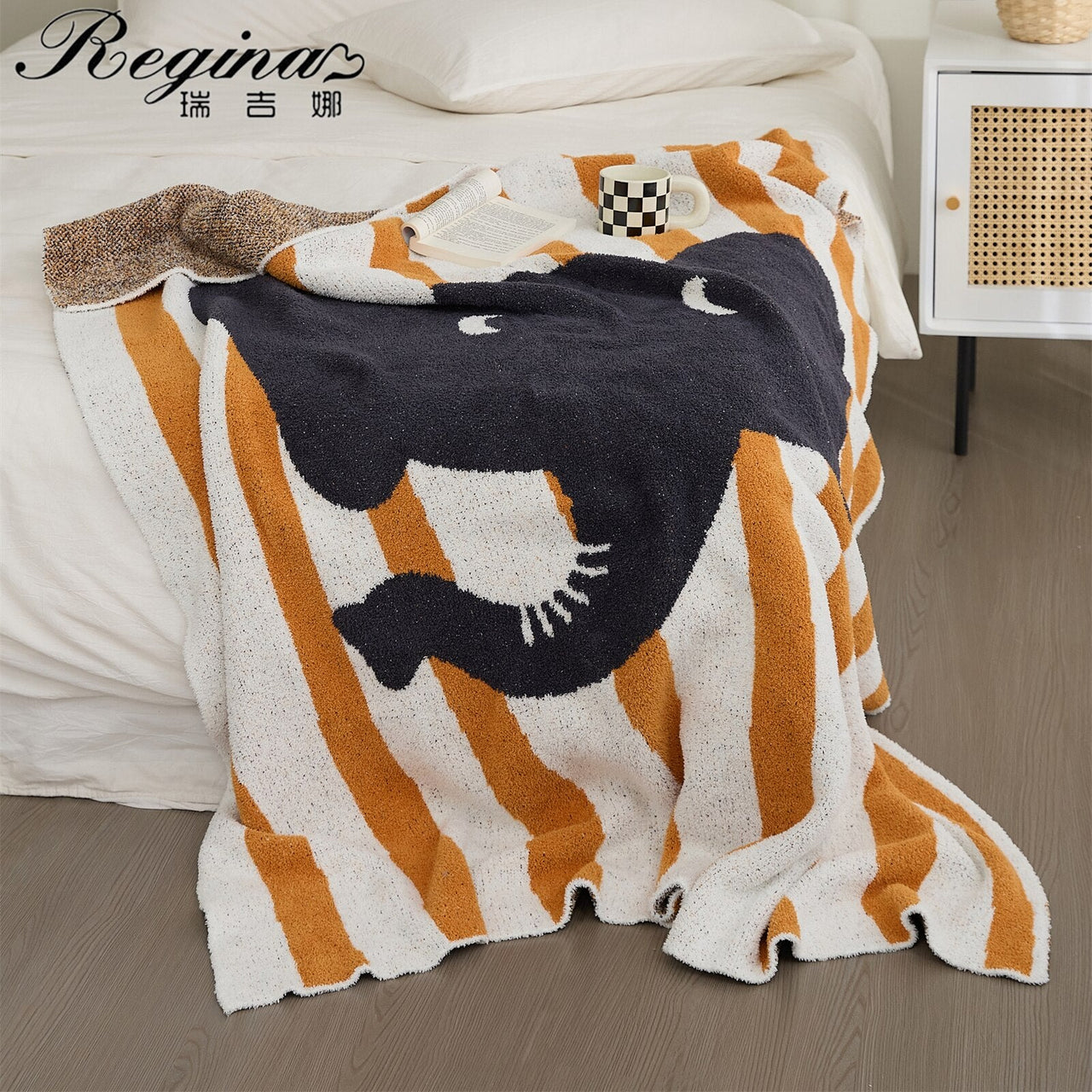 Elephant Striped Summer Blanket for Children - Casatrail.com