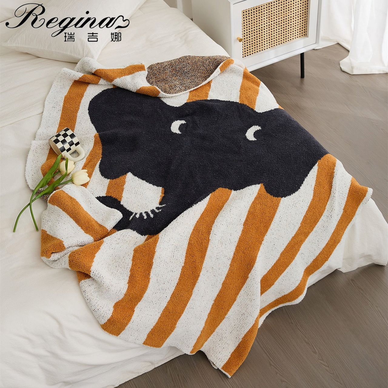 Elephant Striped Summer Blanket for Children - Casatrail.com