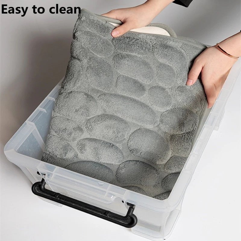 Embossed Cobblestone Bathroom Bath Mat - Casatrail.com