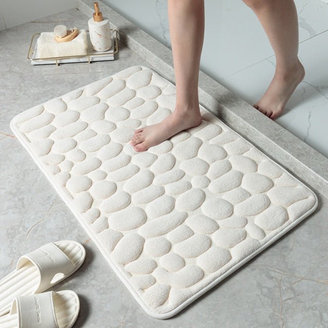 Embossed Cobblestone Bathroom Bath Mat - Casatrail.com