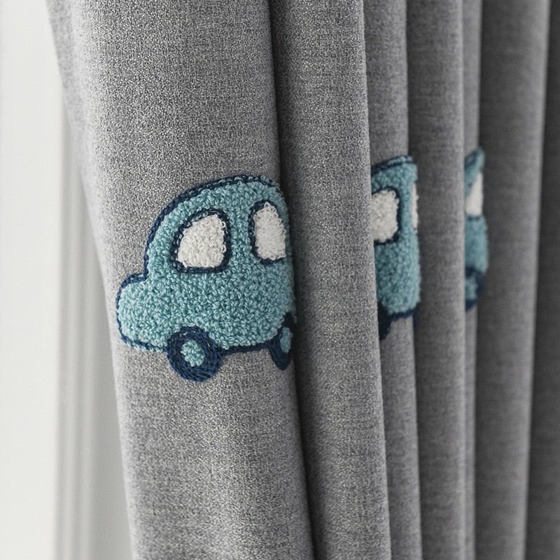 Embroidered Blackout Curtains for Kids Bedroom - Casatrail.com