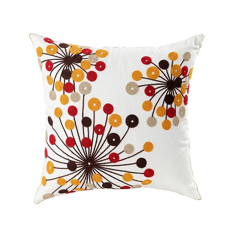 Embroidered Flower Cushion Cover Linen - Casatrail.com