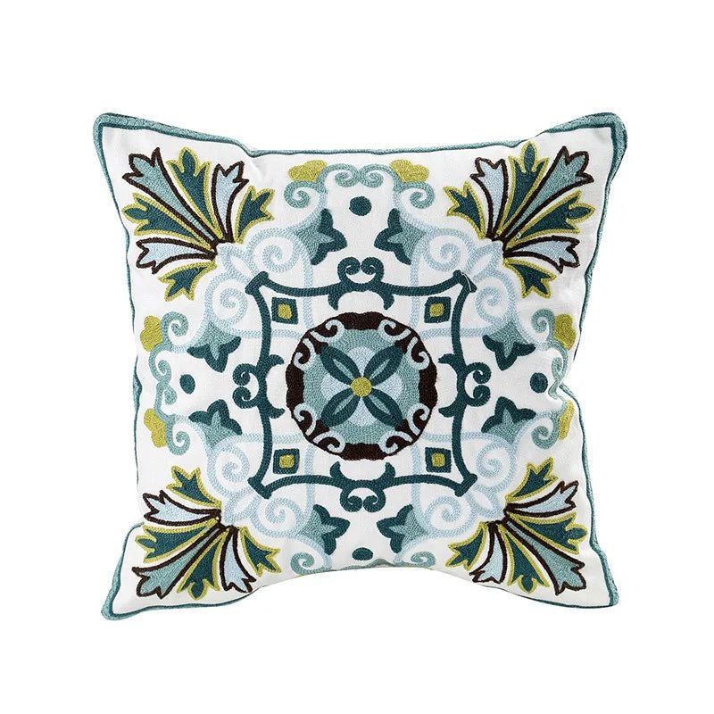 Embroidered Flower Cushion Cover Linen - Casatrail.com