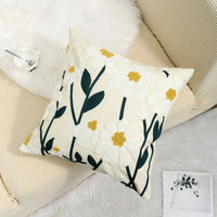 Thumbnail for Embroidered Flower Cushion Cover Linen - Casatrail.com