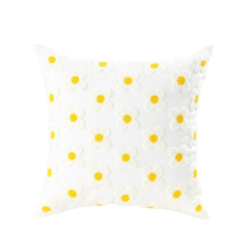 Embroidered Flower Cushion Cover Linen - Casatrail.com