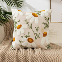 Thumbnail for Embroidered Flower Cushion Cover Linen - Casatrail.com