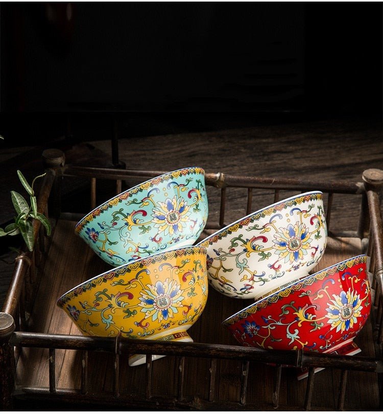 Enameled High - Foot Noodle Bowl - Casatrail.com