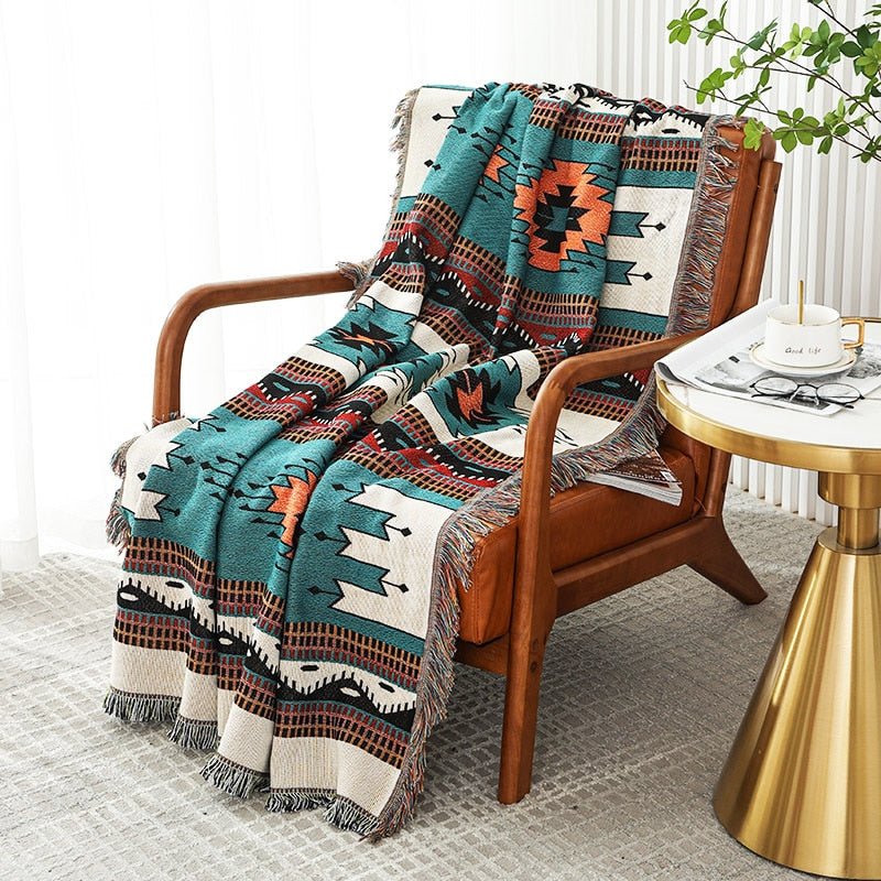 Ethnic Geometric Pattern Blanket - Casatrail.com