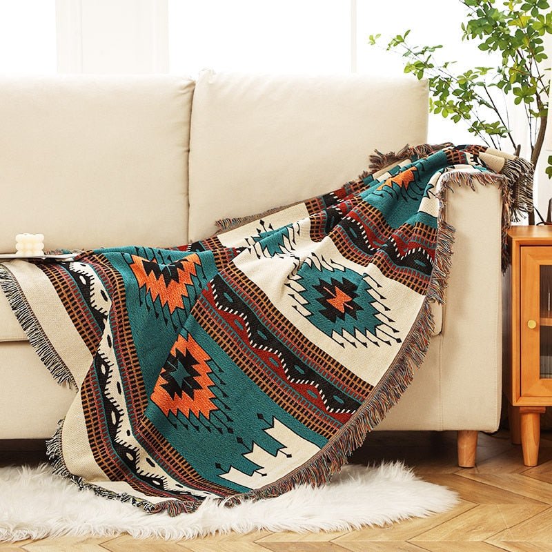 Ethnic Geometric Pattern Blanket - Casatrail.com