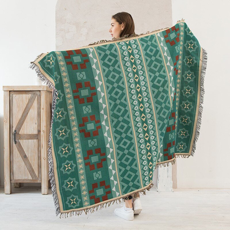 Ethnic Geometric Pattern Blanket - Casatrail.com