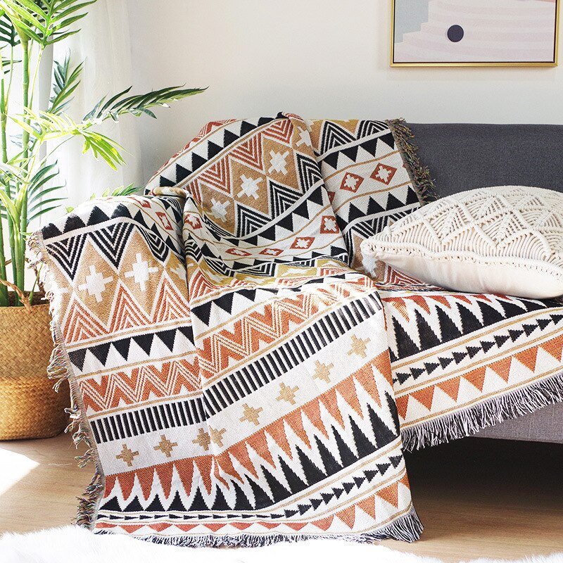 Ethnic Geometric Pattern Blanket - Casatrail.com