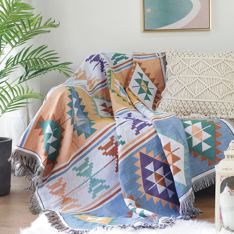 Ethnic Geometric Pattern Blanket - Casatrail.com