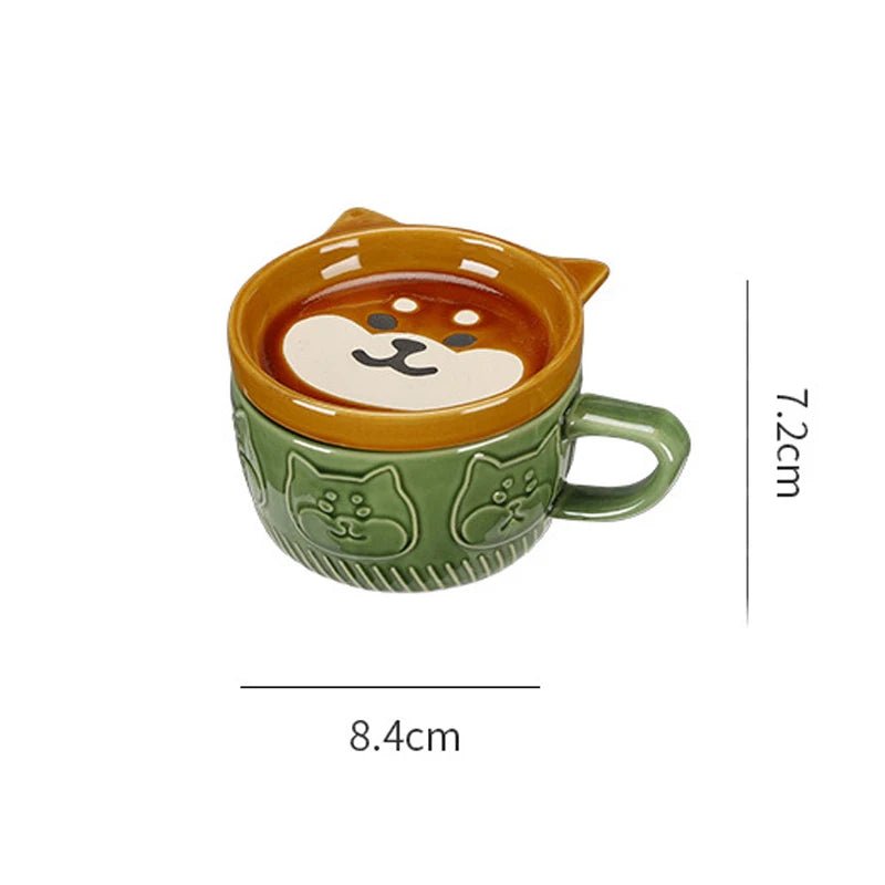 European Animal Ceramic Coffee Cup with Lid - Casatrail.com