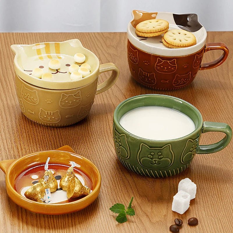 European Animal Ceramic Coffee Cup with Lid - Casatrail.com