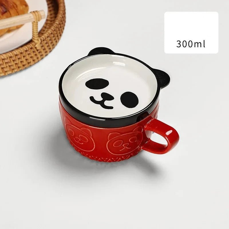 European Animal Ceramic Coffee Cup with Lid - Casatrail.com