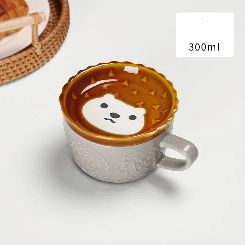 European Animal Ceramic Coffee Cup with Lid - Casatrail.com