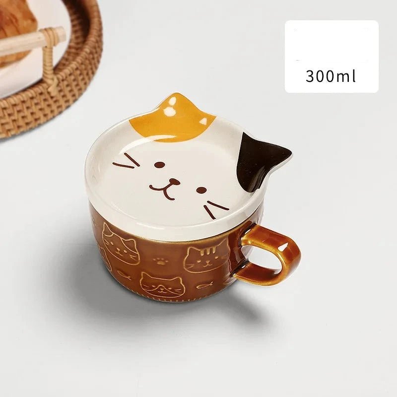 European Animal Ceramic Coffee Cup with Lid - Casatrail.com