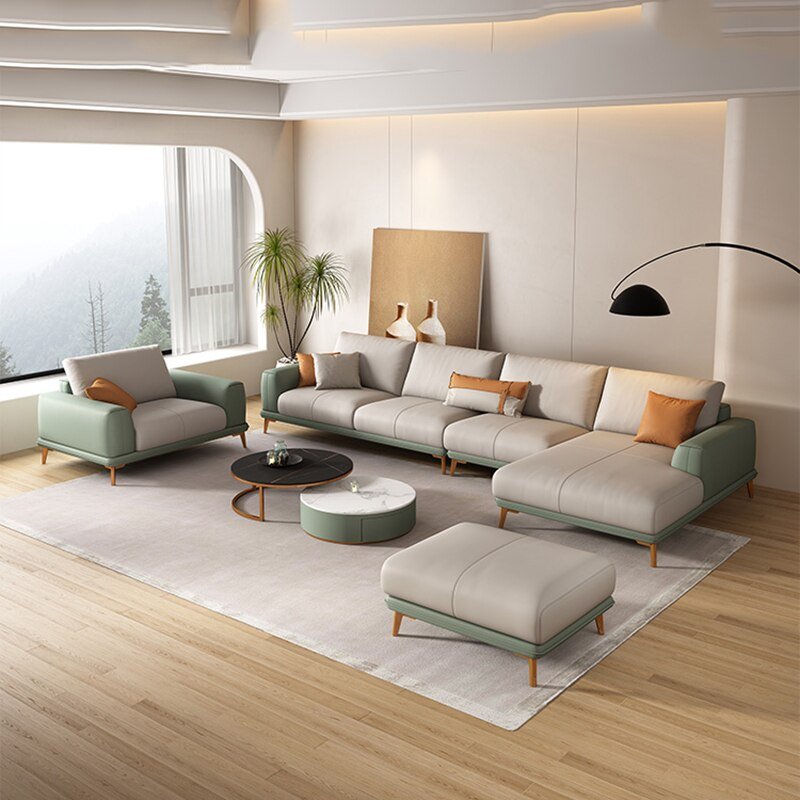 European Leather Modular Living Room Sofas - Casatrail.com