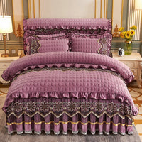 Thumbnail for European Style Quilted Duvet Cover with Bed Skirt - Casatrail.com