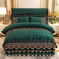 Thumbnail for European Style Quilted Duvet Cover with Bed Skirt - Casatrail.com