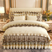 Thumbnail for European Style Quilted Duvet Cover with Bed Skirt - Casatrail.com