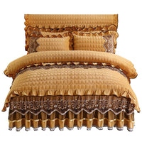 Thumbnail for European Style Quilted Duvet Cover with Bed Skirt - Casatrail.com