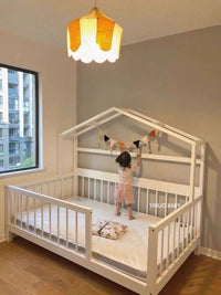 Thumbnail for European Style Solid Wood Children's Floor Bed - Casatrail.com