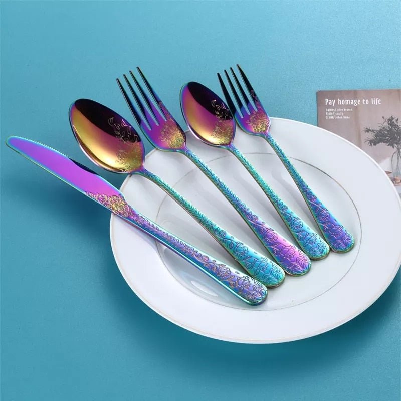 Exquisite Carving Stainless Steel Cutlery Set - Casatrail.com