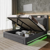 Thumbnail for Upholstered King Size Hydraulic Bed