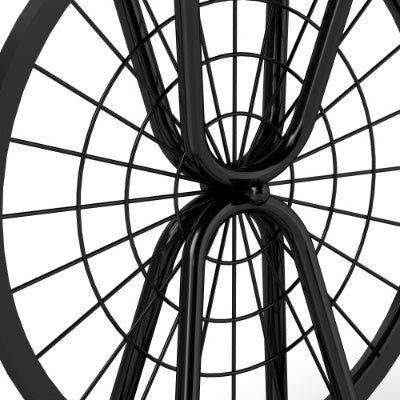 2 Piece Vintage Industrial Wheel Design Side Table