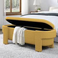Thumbnail for Linen Fabric Upholstered Bench with Large Storage Space