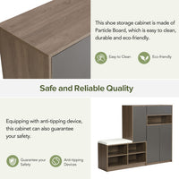 Thumbnail for 2-in-1 Shoe Storage Bench And Shoe Cabinet