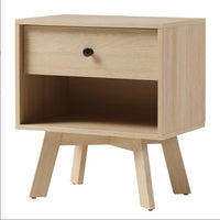 Thumbnail for Mid-Century Modern Minimalist 1-Drawer Nightstand Coastal Oak
