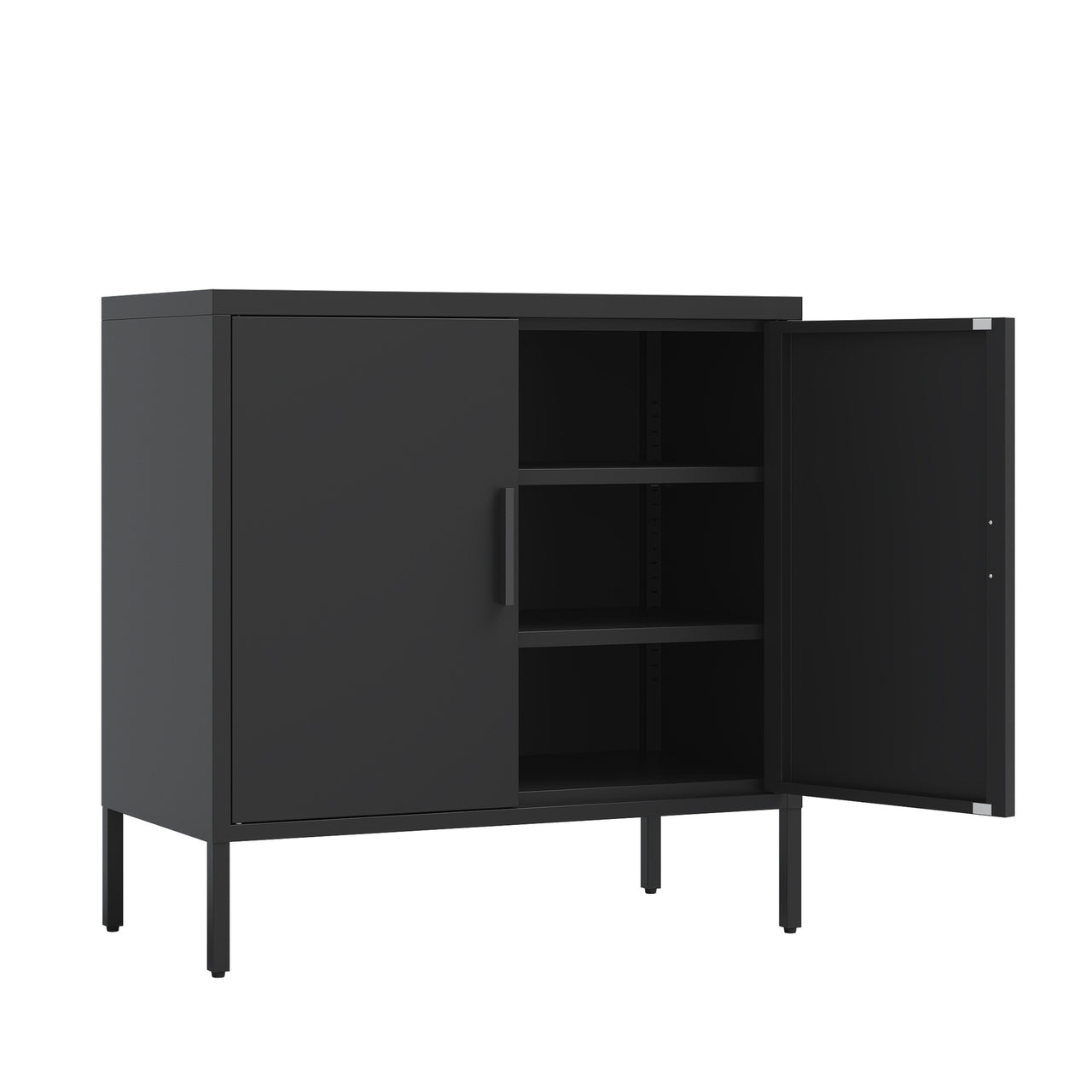 Metal Storage Cabinet With Doors And Adjustable Shelves