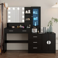 Thumbnail for 3-door, 4-drawer, Dressing Table, With Sockets, and Tri-tone Light Bulbs