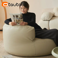 Thumbnail for Faux Leather Bean Bag Chair Set with Pouf Ottoman Footrest - Casatrail.com