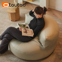 Thumbnail for Faux Leather Bean Bag Chair Set with Pouf Ottoman Footrest - Casatrail.com