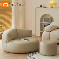 Thumbnail for Faux Leather Bean Bag Chair Set with Pouf Ottoman Footrest - Casatrail.com