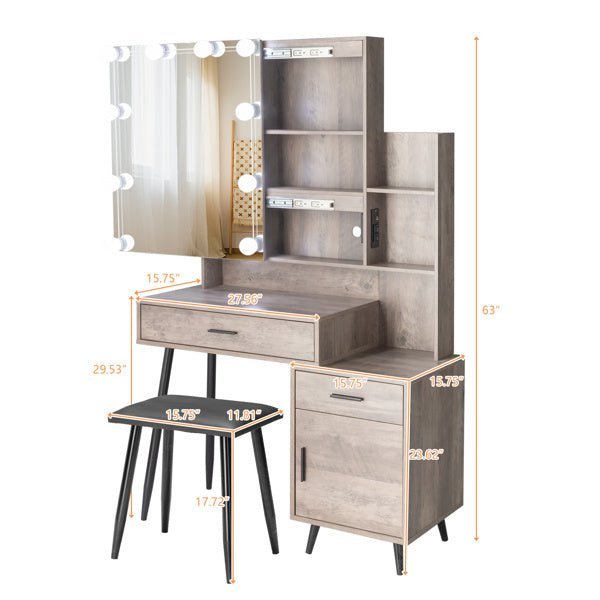FCH Dressing Table Set with Mirror - Casatrail.com