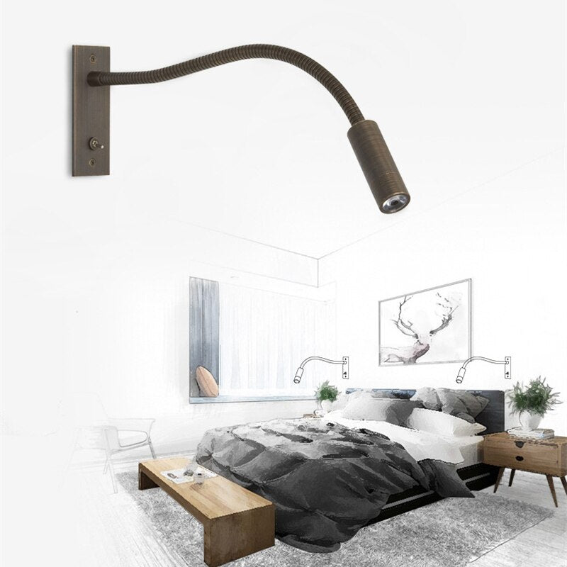 Flexible Gooseneck Wall Sconces Clamp Light with Switch - 3W - Casatrail.com